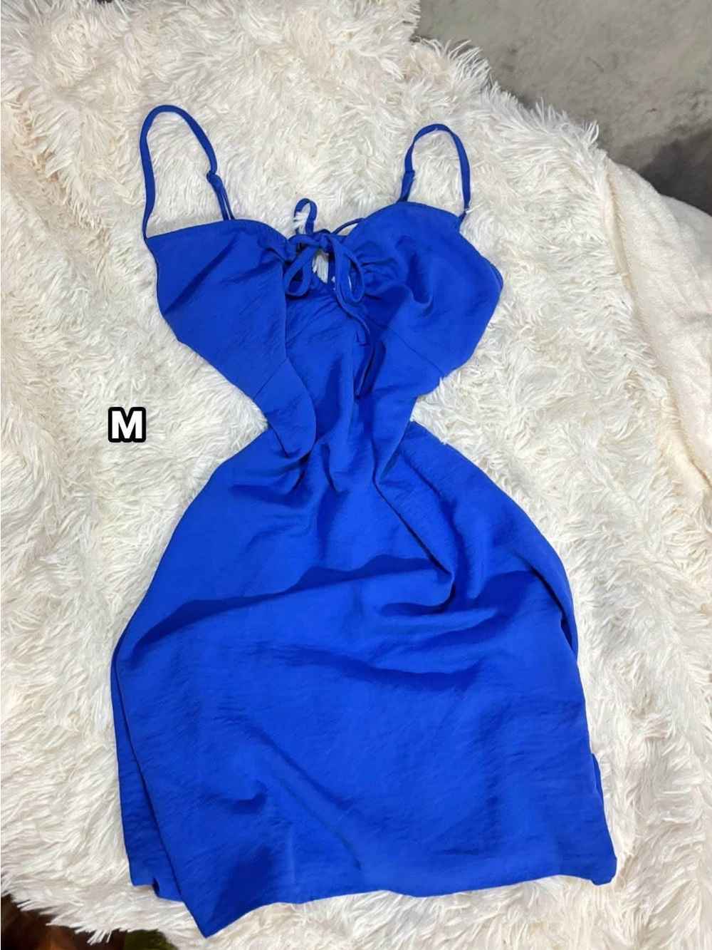 SHEIN Royal Blue Spaghetti Strap Cutout Mini Dress